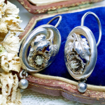 Biedermeier-Ohrringe-Gold-Perle