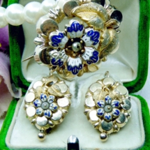 Biedermeier-Schmuckset-Emaille