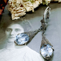 Aquamarin-Jugendstil-Ohrringe