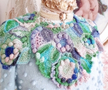 Pullover-Blumen-Blau
